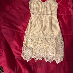 Elegant Cream Lace Dress